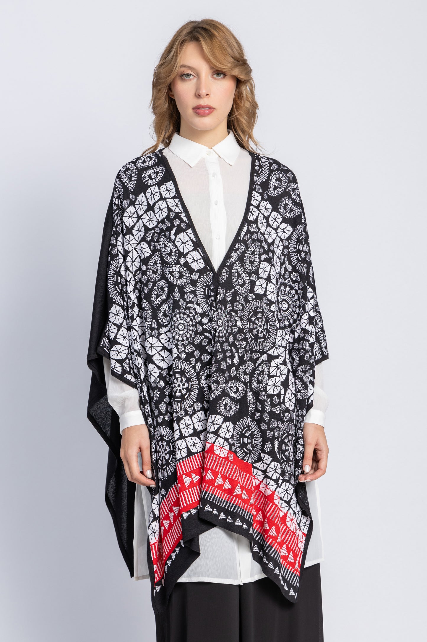 one size knitwear poncho