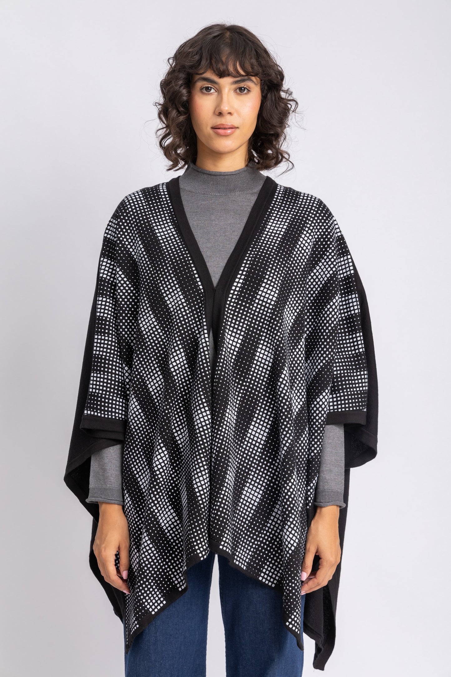 one size knitwear poncho