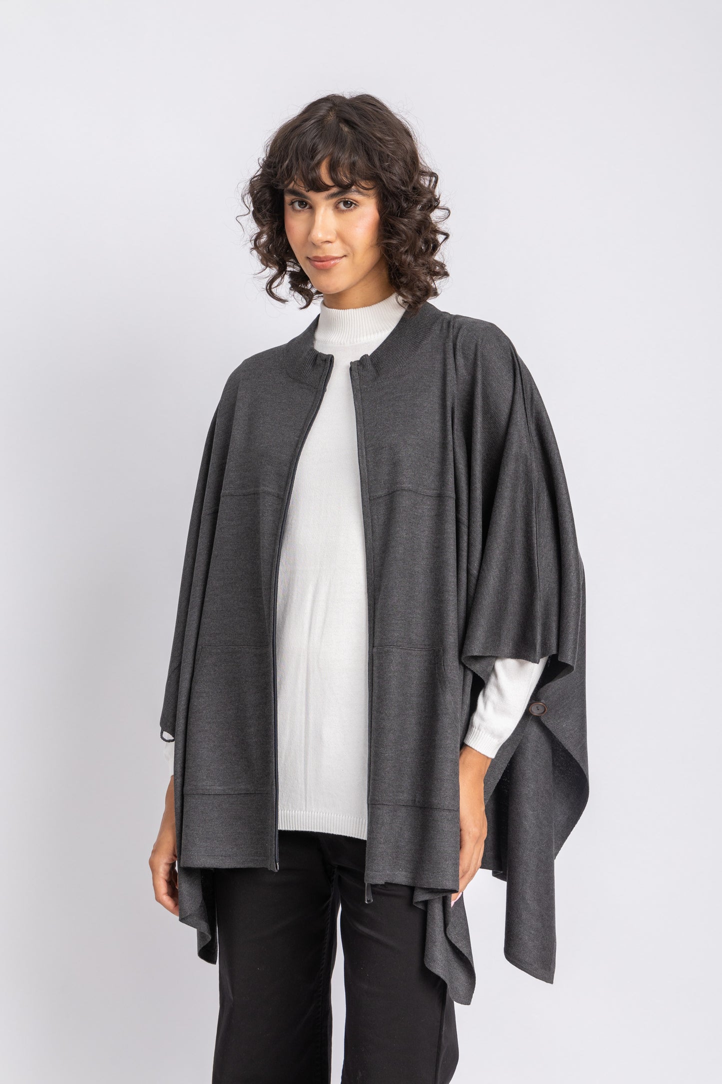 one size knitwear poncho