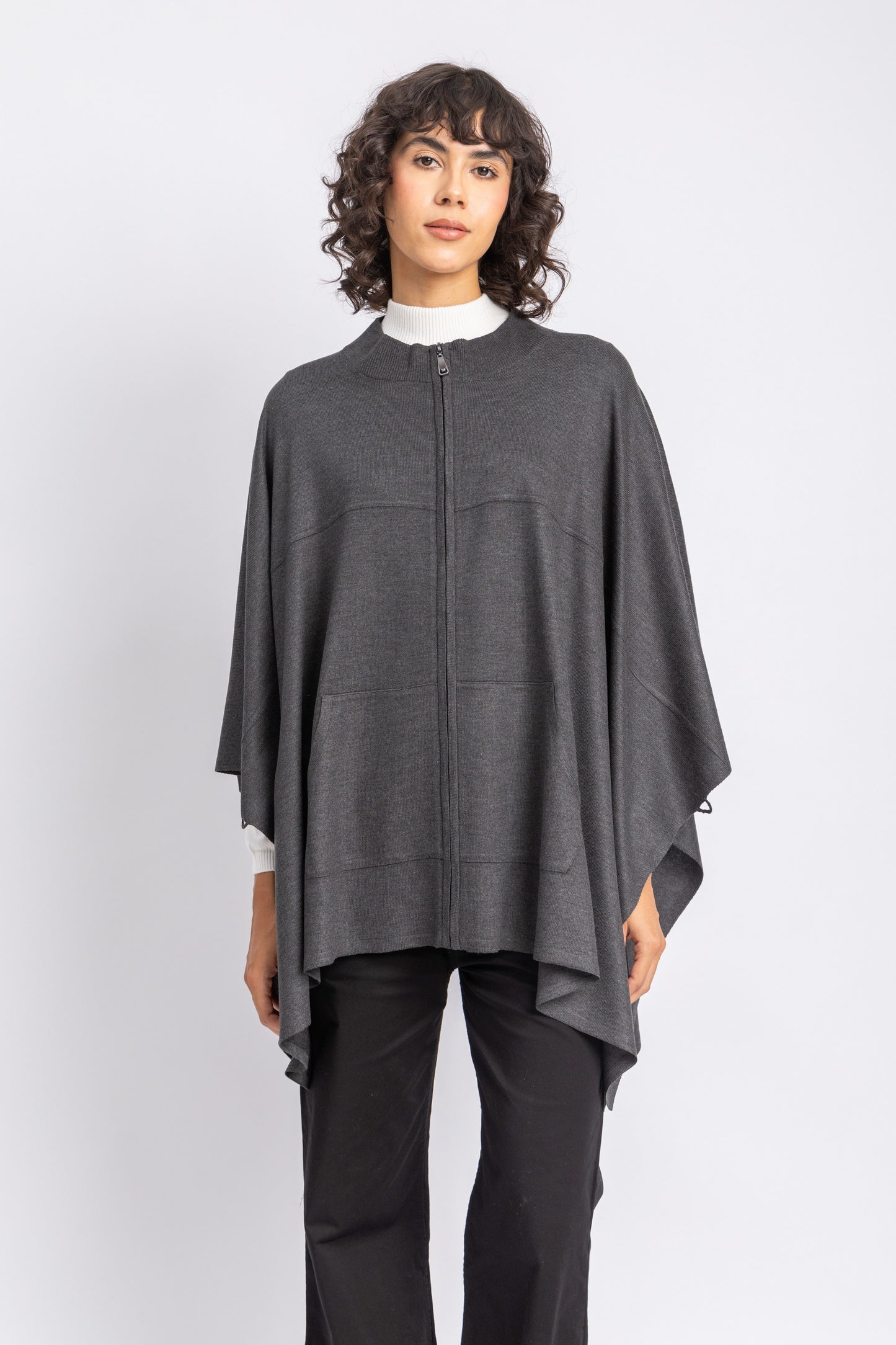one size knitwear poncho