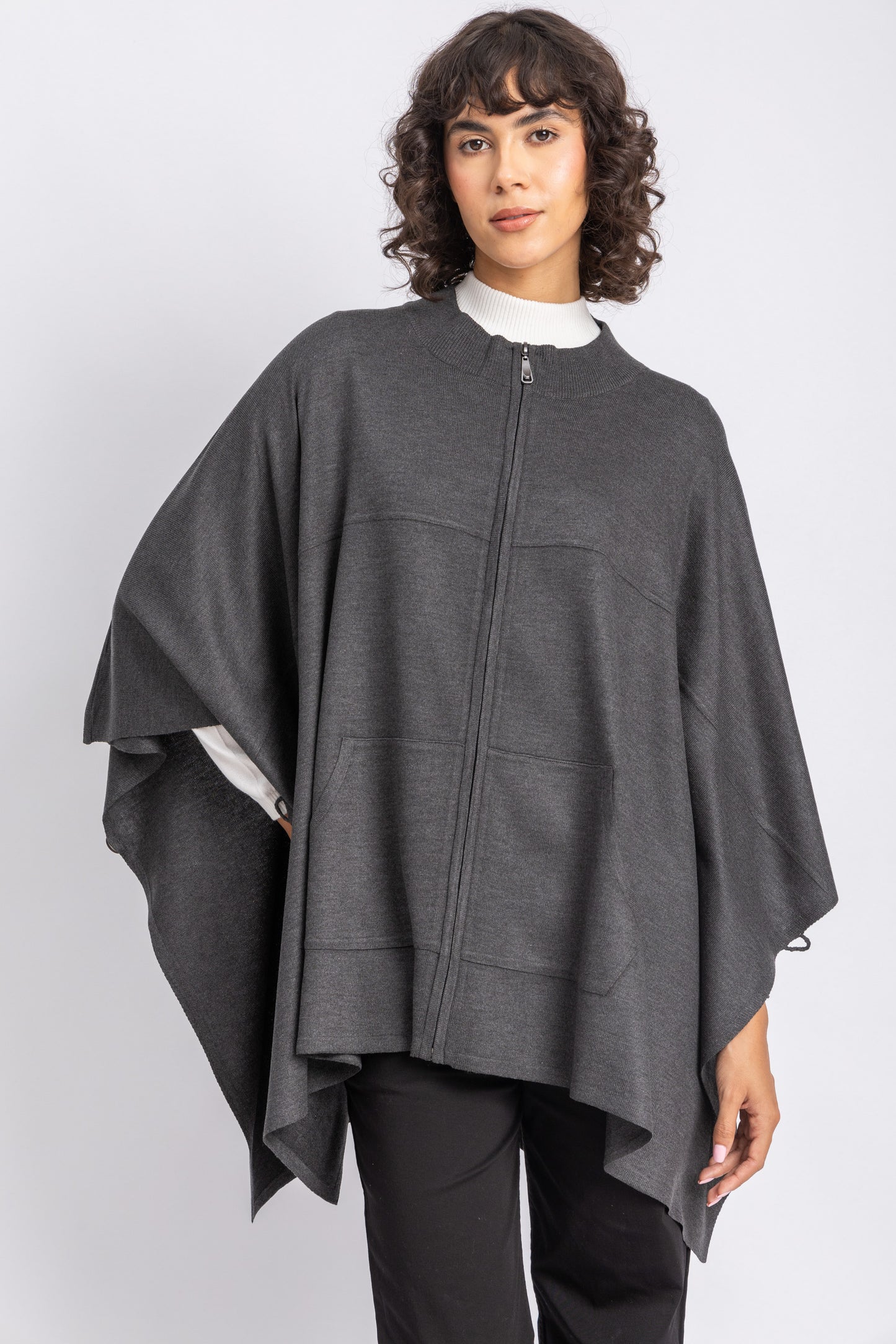 one size knitwear poncho