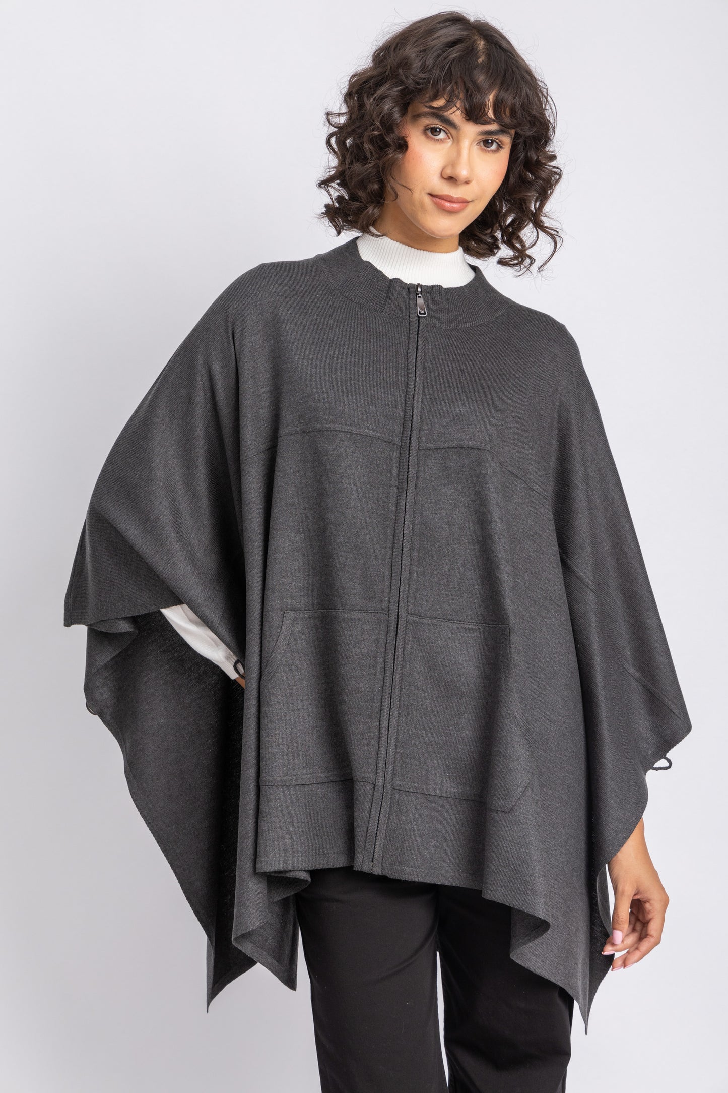 one size knitwear poncho