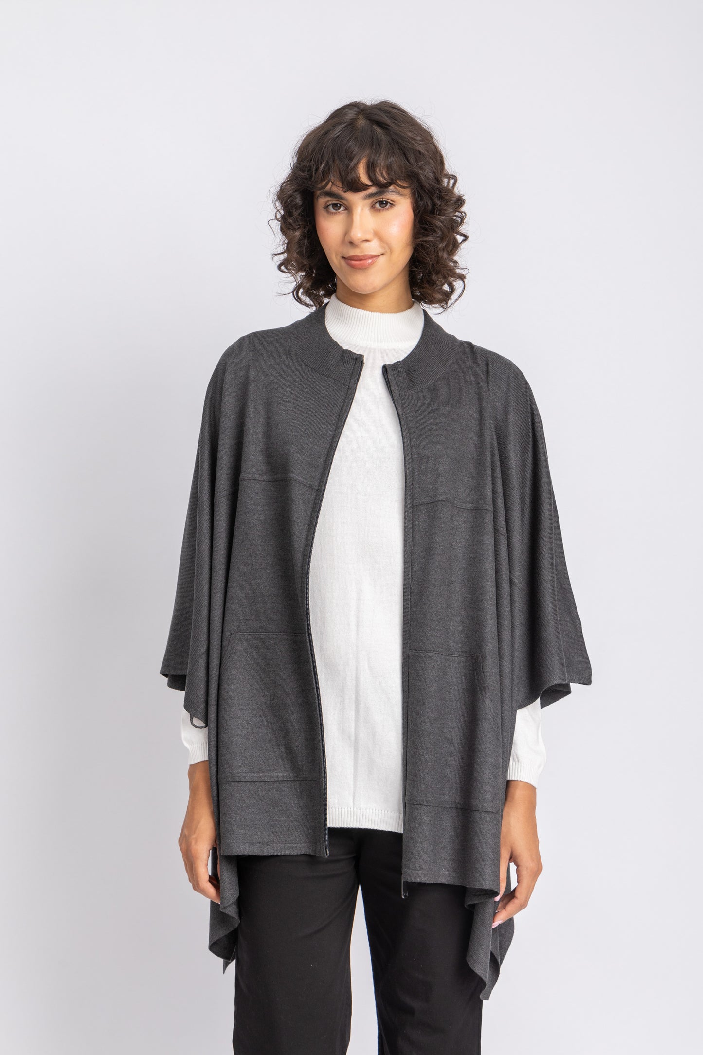 one size knitwear poncho