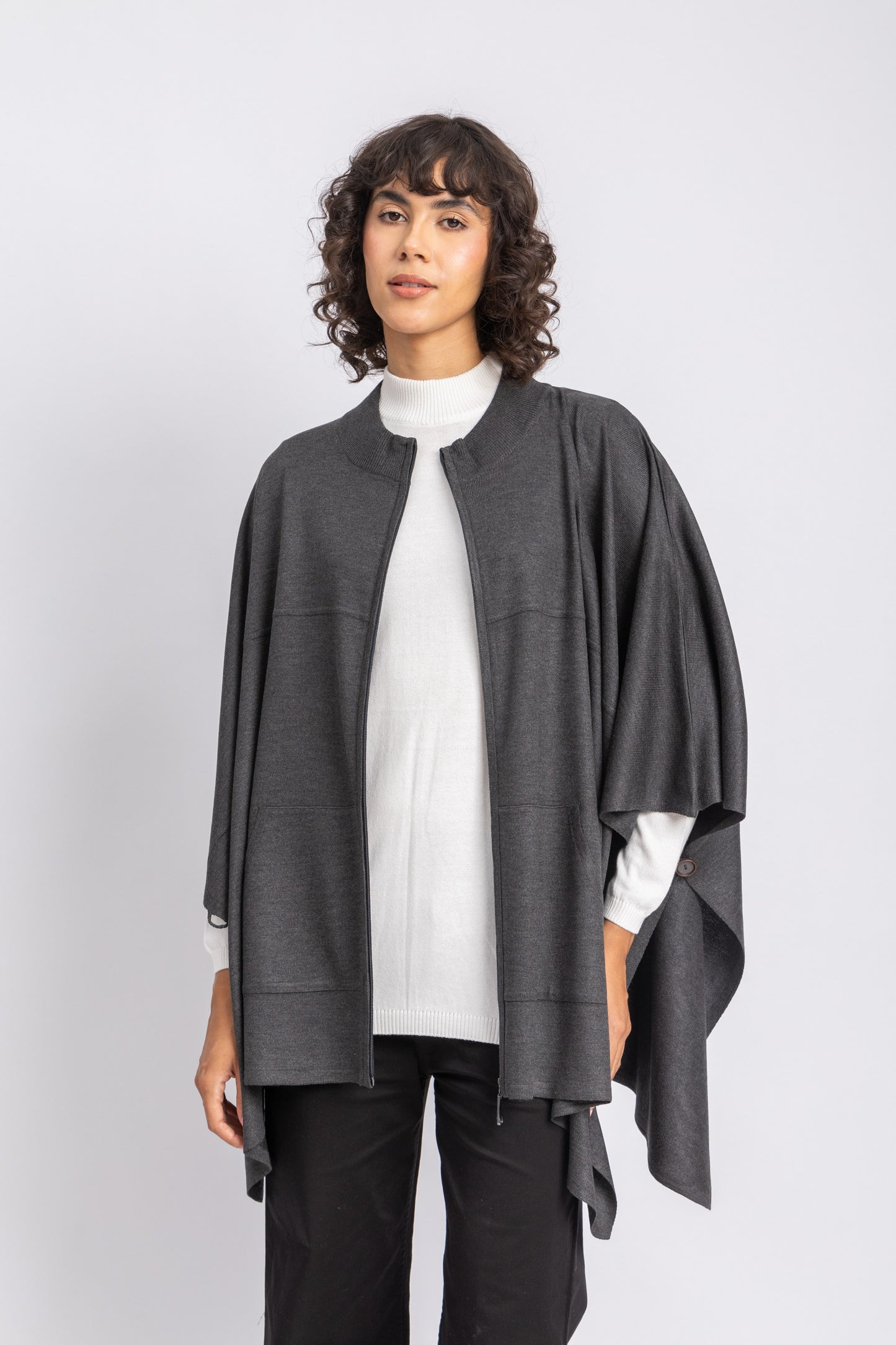 one size knitwear poncho