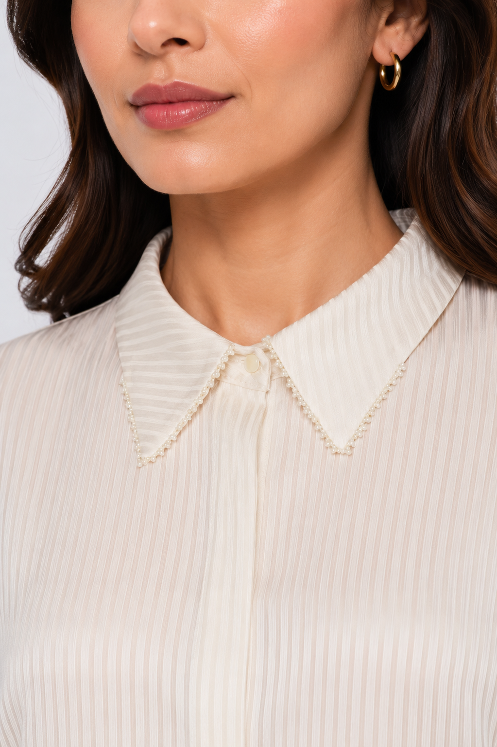 striped satin shirt
