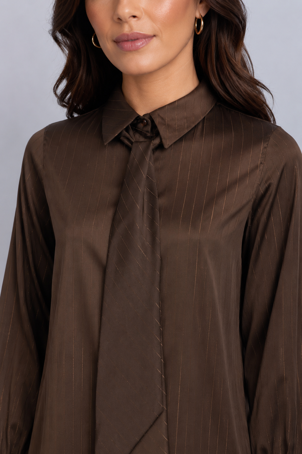 satin striped shirt