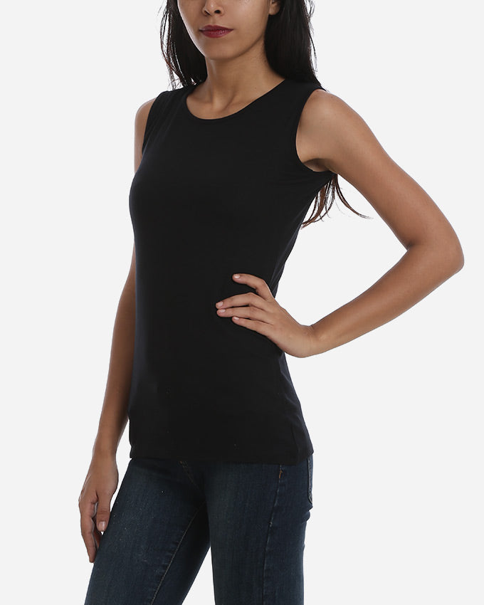 Black Round Neck Top