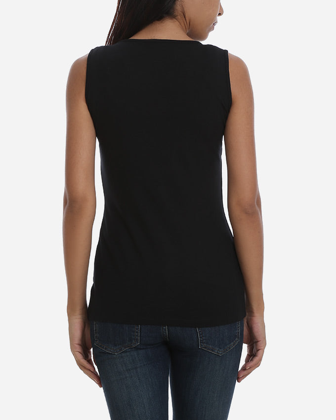 Black Round Neck Top