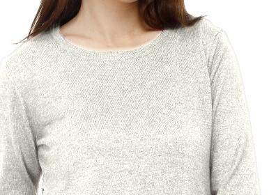 Long Cotton Knitwear Round Neck Basic Blouse With Several Colors