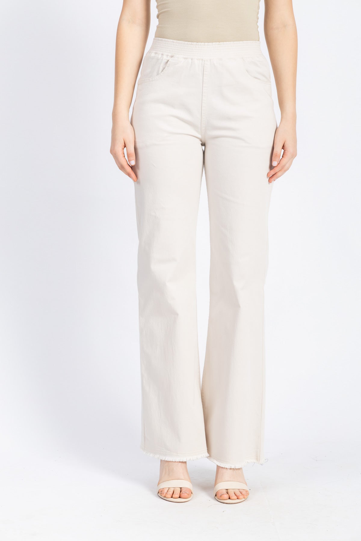 gabardine wide leg pants