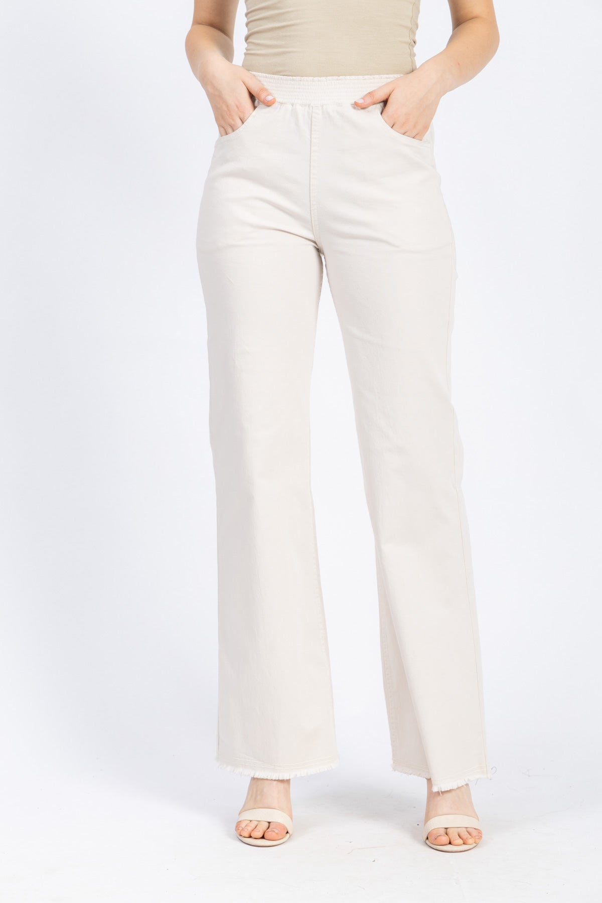 gabardine wide leg pants