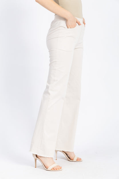 gabardine wide leg pants