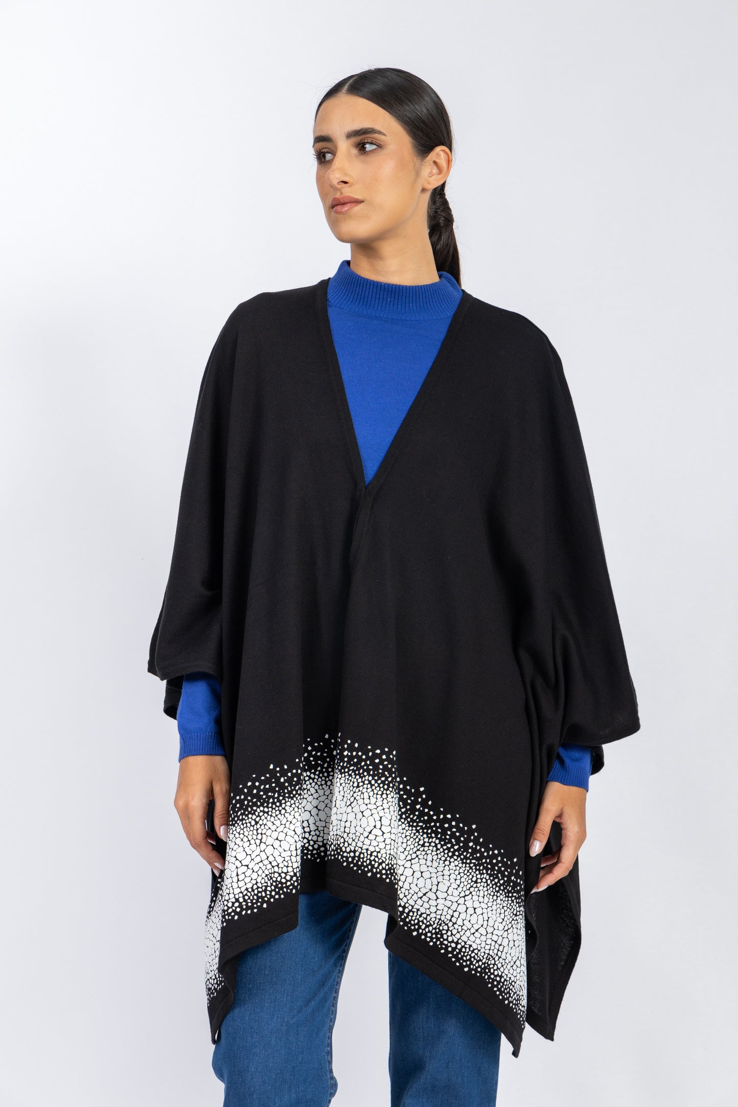 one size knitwear poncho