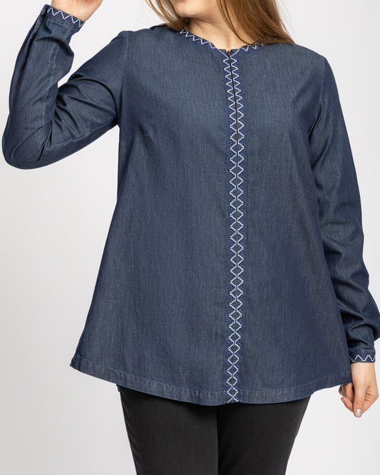 Light cotton jeans blouse
