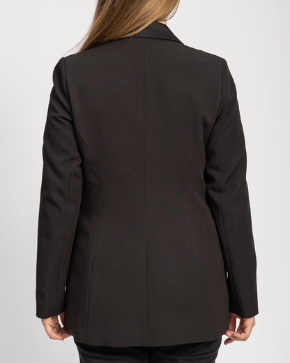 Basic silk feel crepe blazer