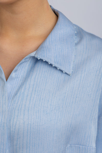 striped satin shirt