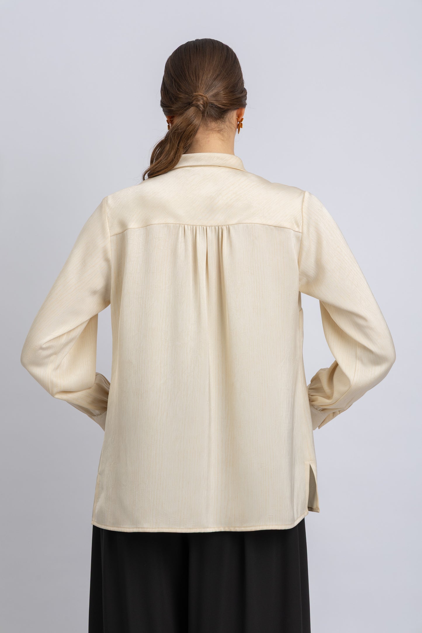striped satin shirt