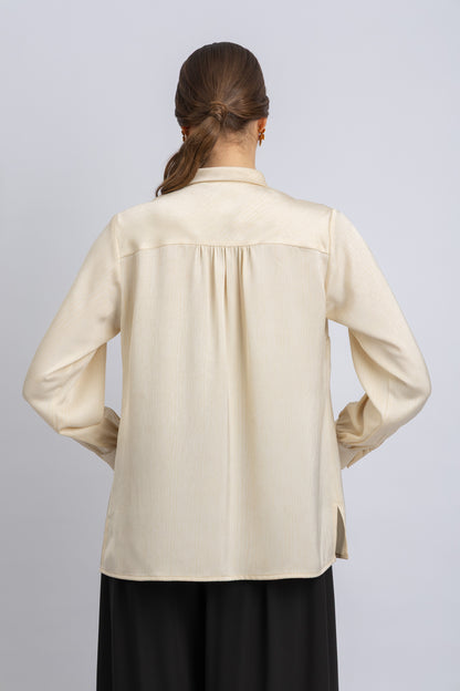 striped satin shirt