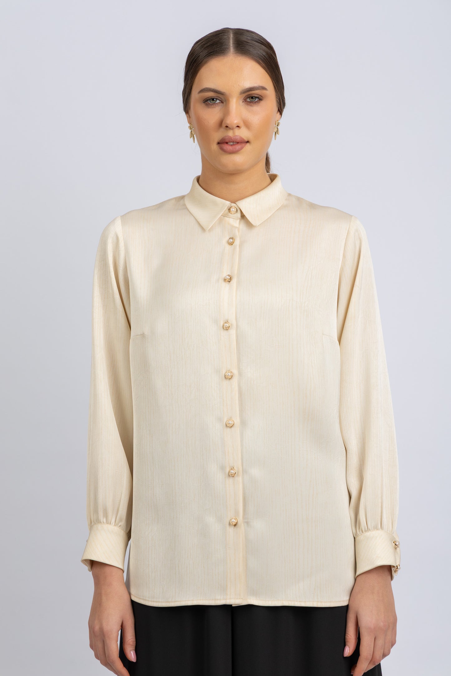 striped satin shirt