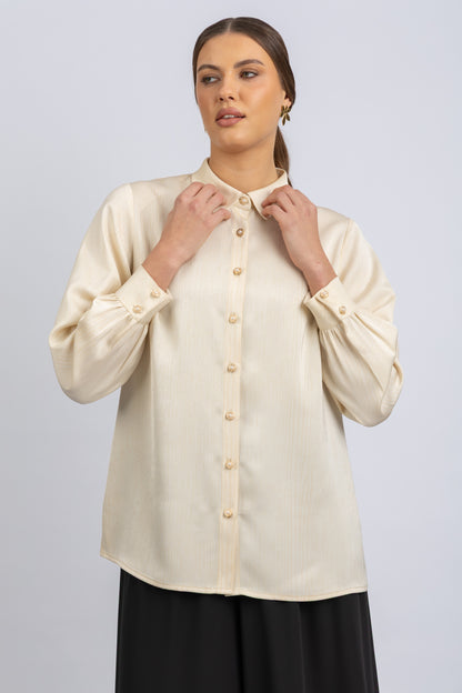 striped satin shirt