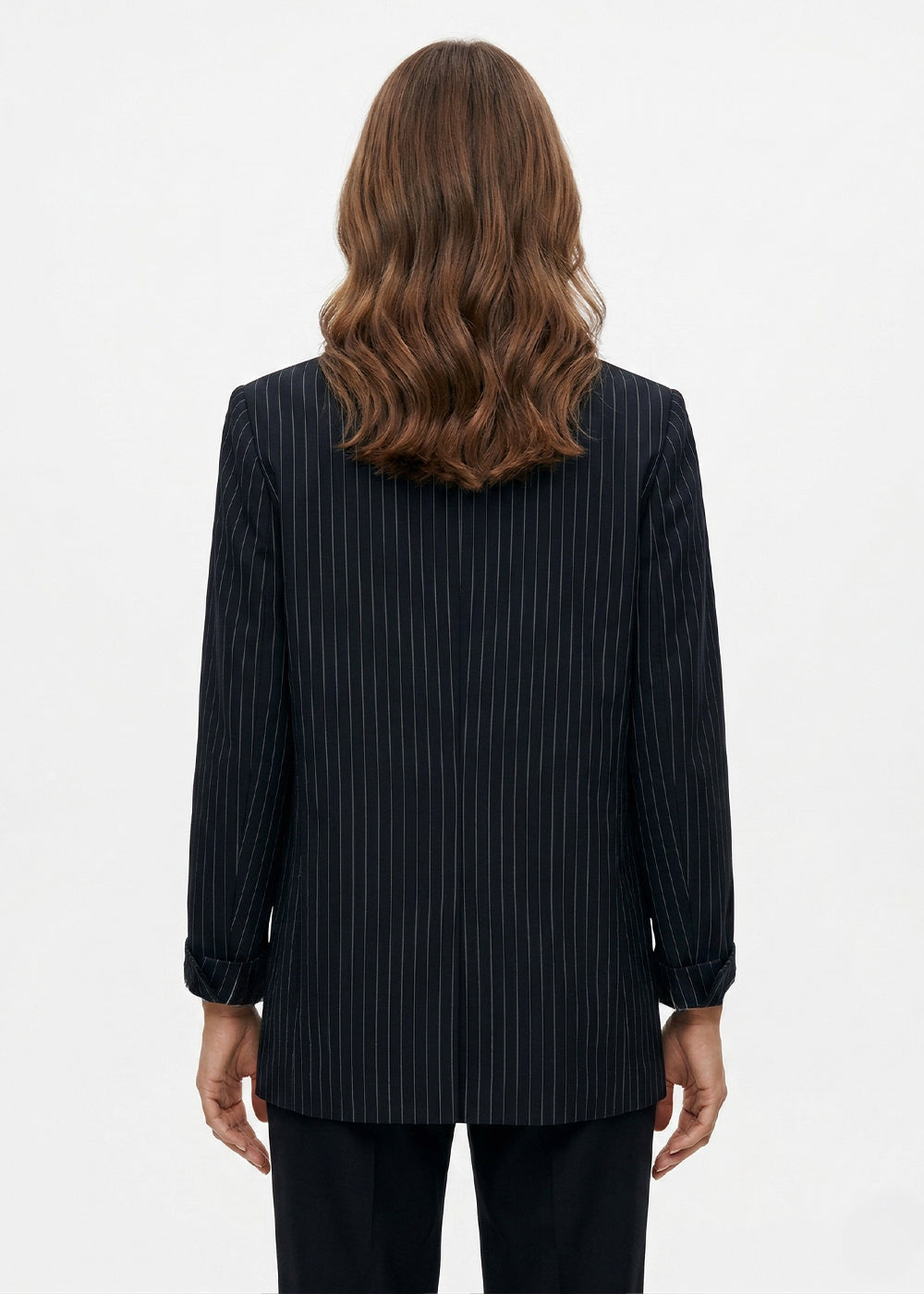 striped crepe jacket