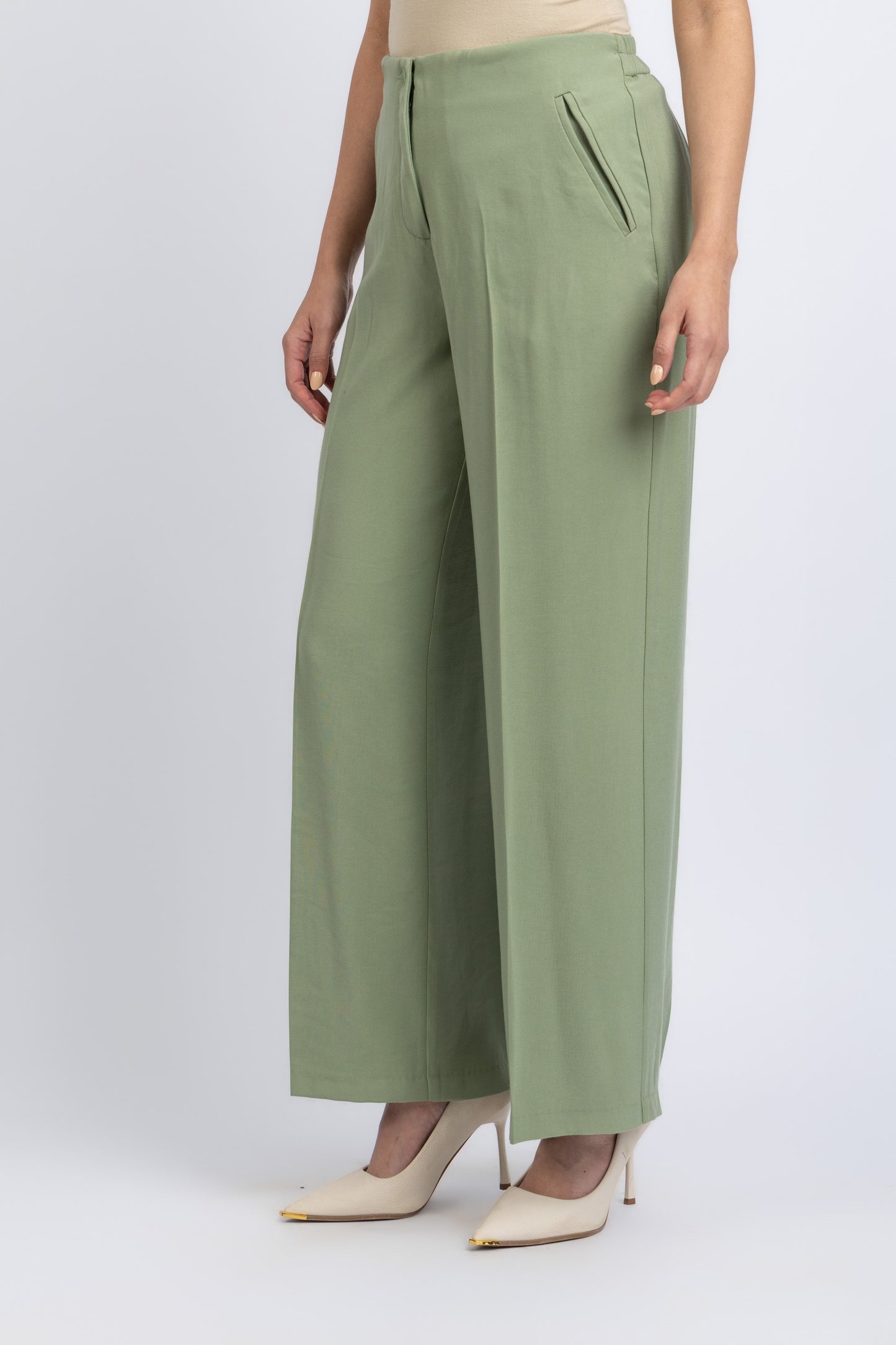 wide cut viscose woven pants