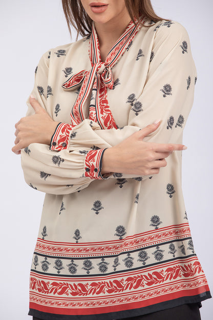 PRINTED CREPE CHIFFON SHIRT