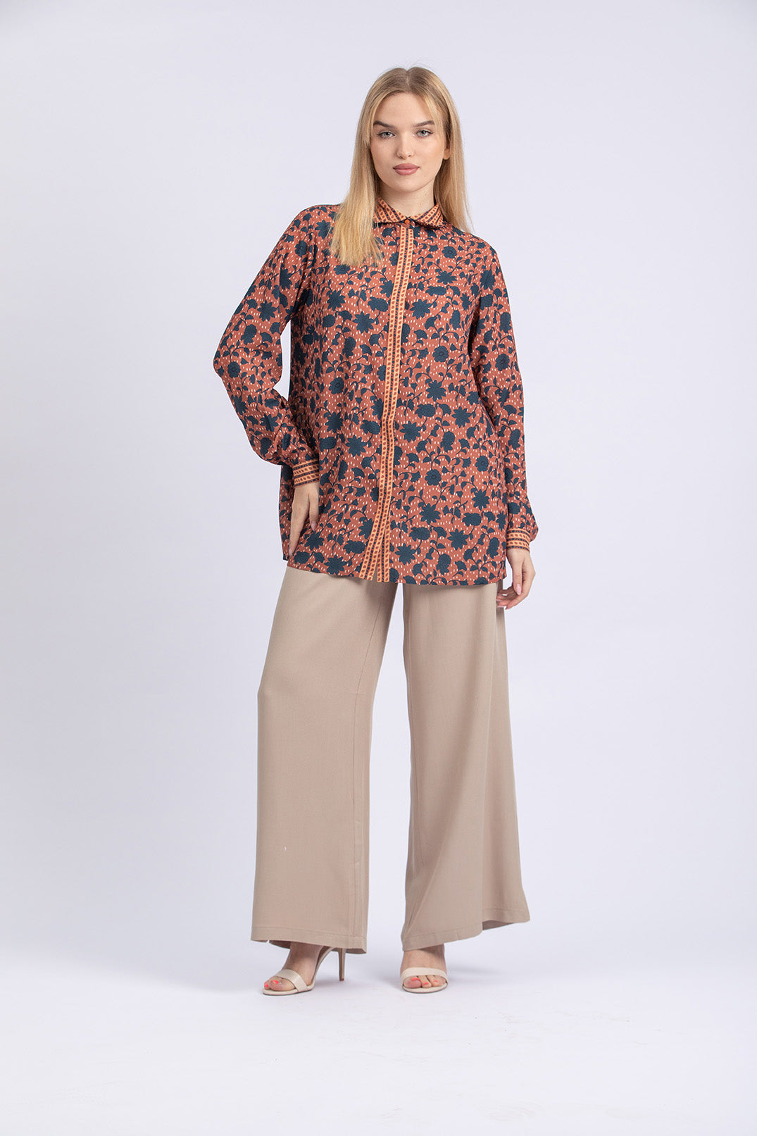 PRINTED CREPE CHIFFON SHIRT