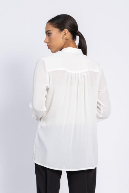 Basic crinckled chiffon shirt