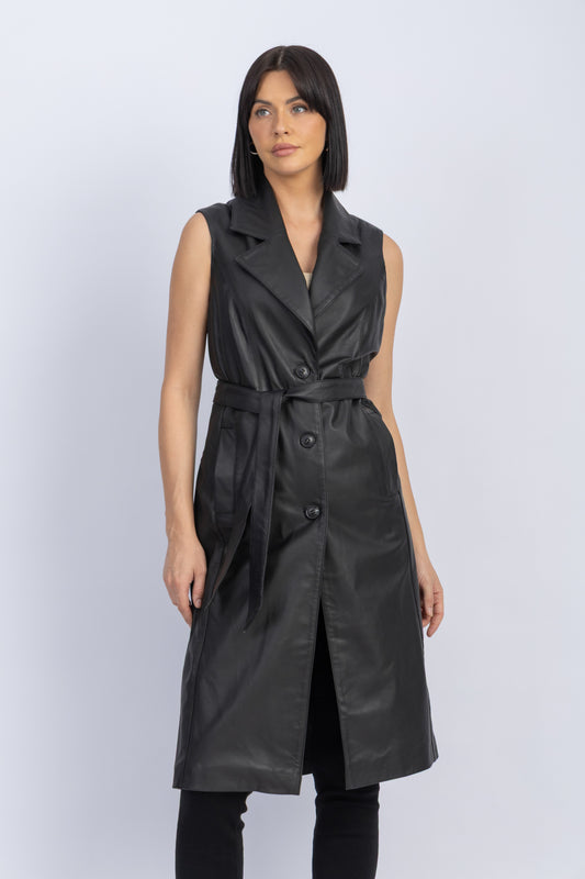 long leather vest