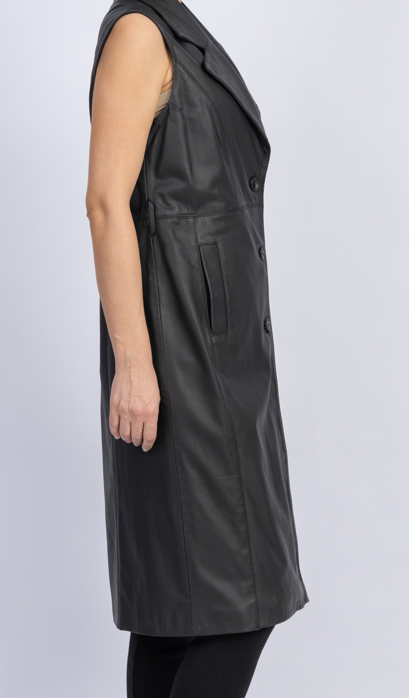 long leather vest