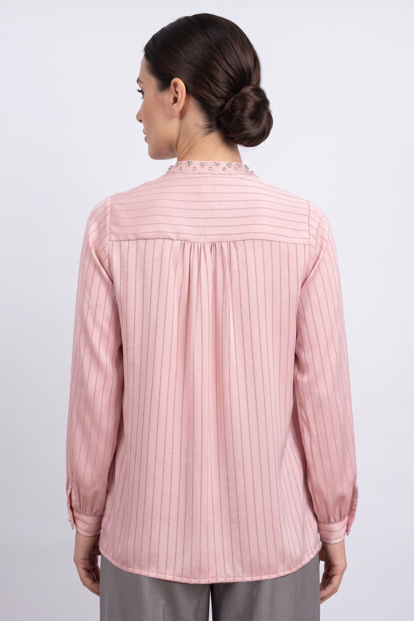striped satin blouse