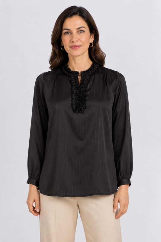striped satin blouse