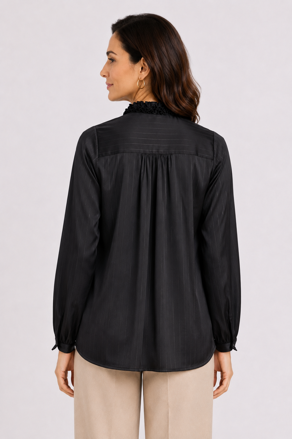 striped satin blouse