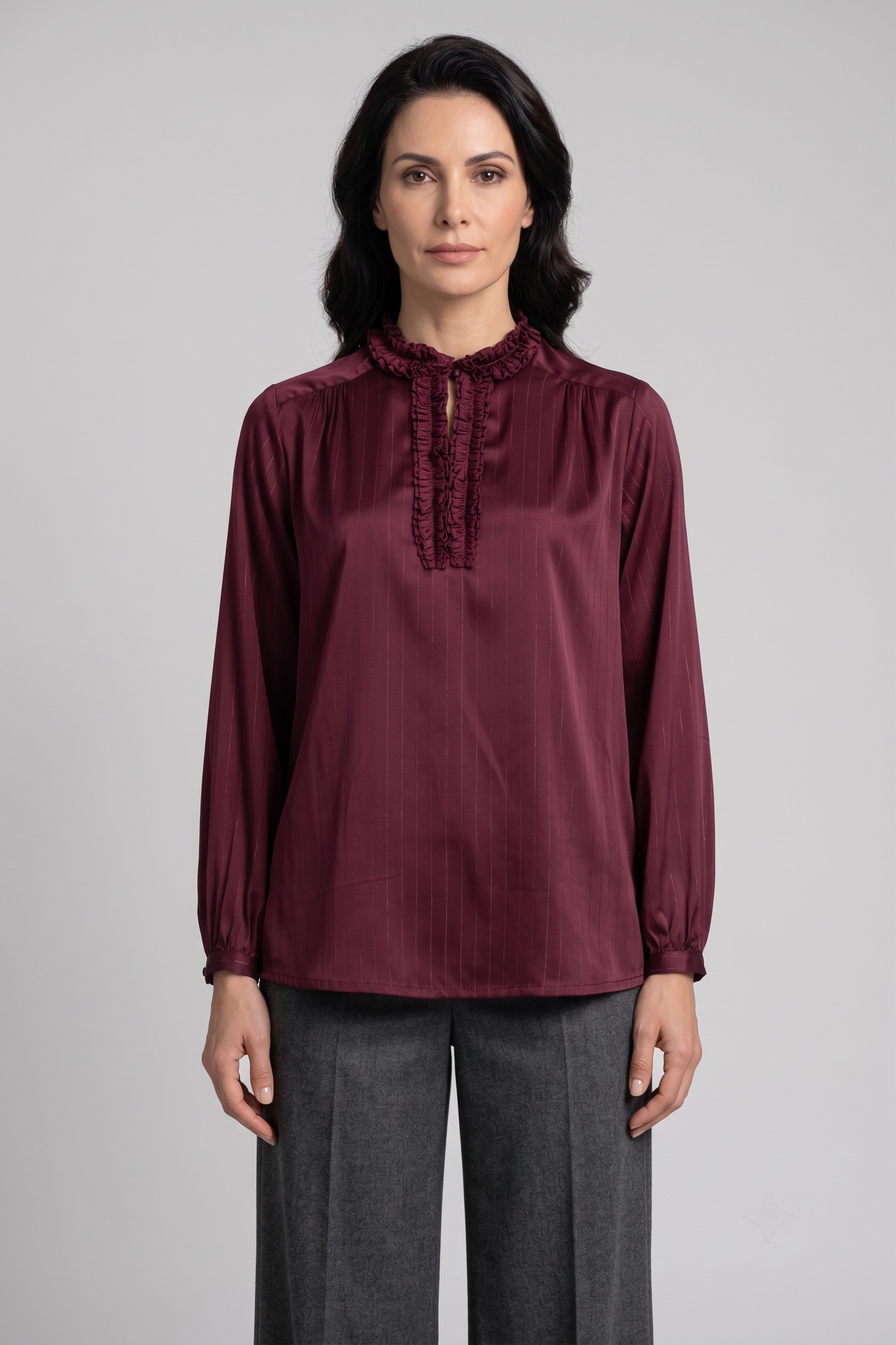 striped satin blouse