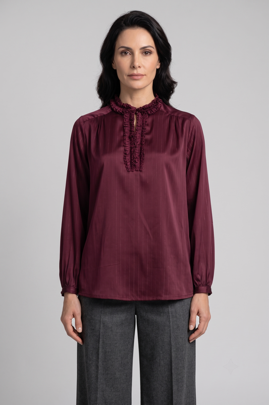 striped satin blouse
