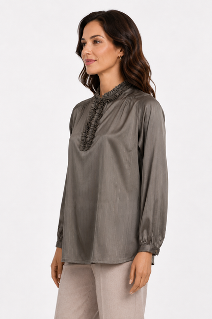 striped satin blouse