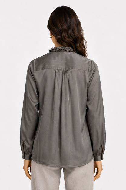 striped satin blouse