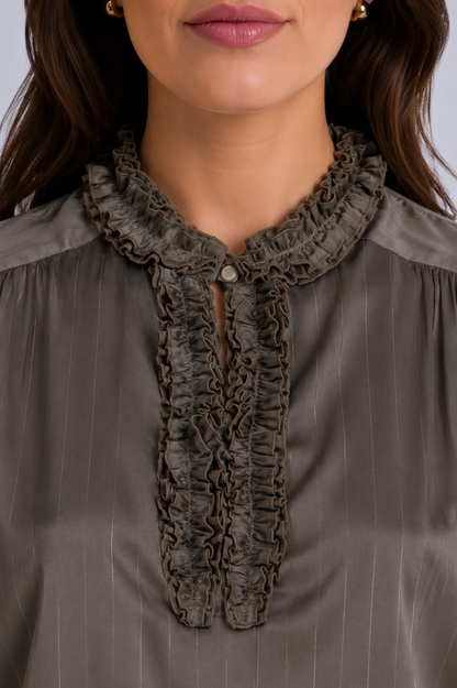 striped satin blouse