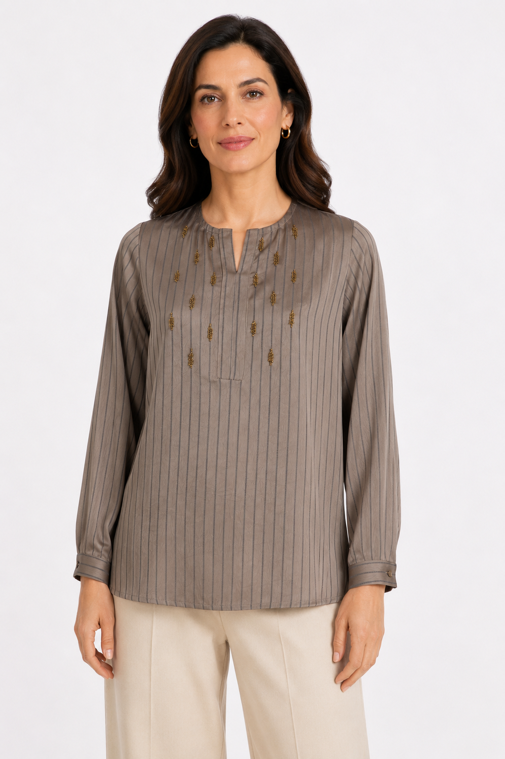 striped satin blouse