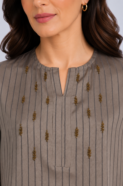 striped satin blouse