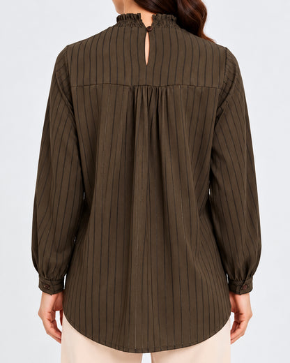 striped satin blouse
