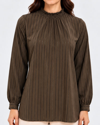 striped satin blouse