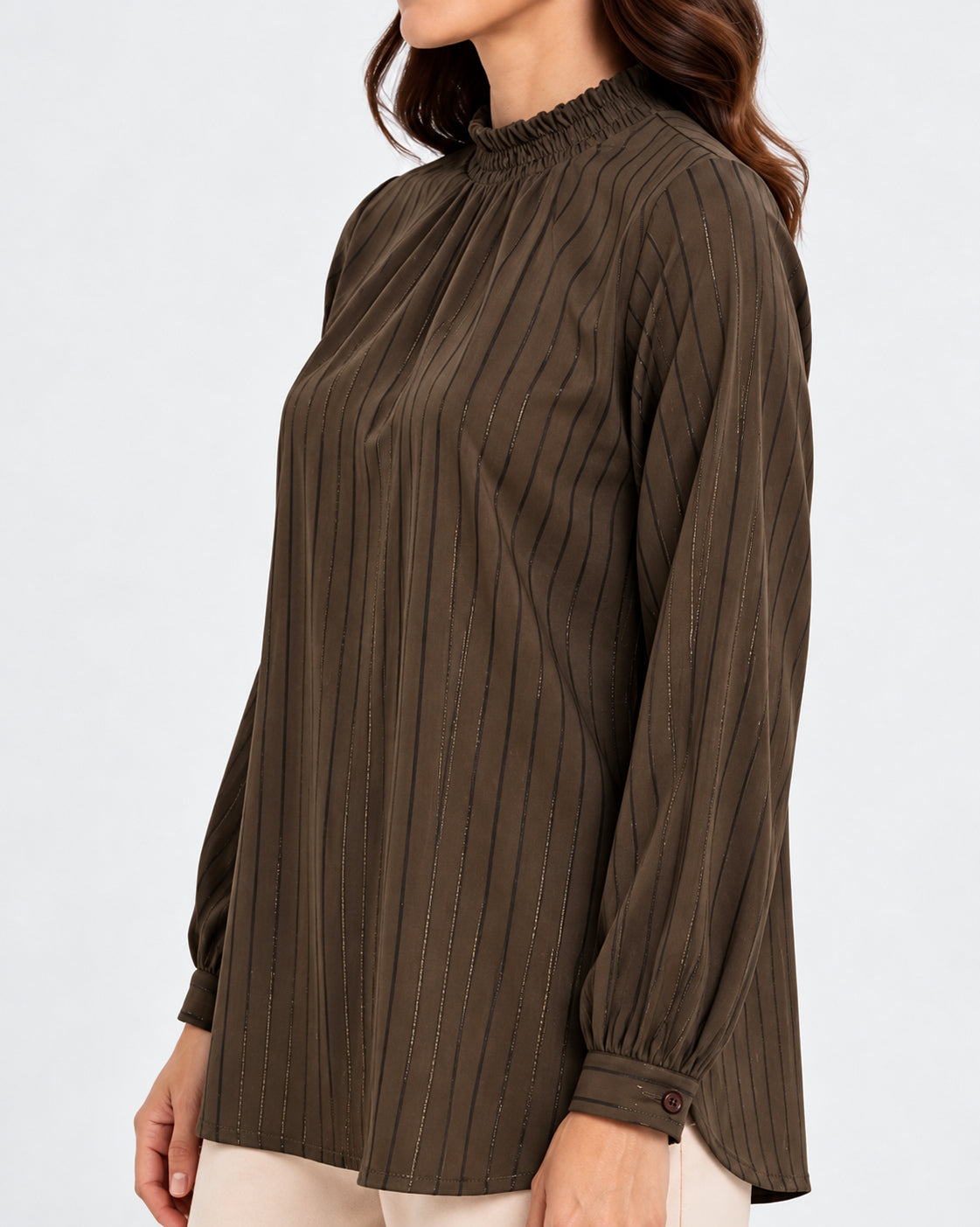 striped satin blouse