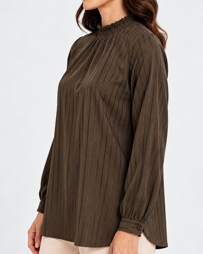 striped satin blouse
