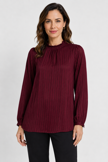 striped satin blouse
