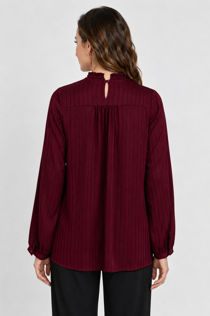 striped satin blouse
