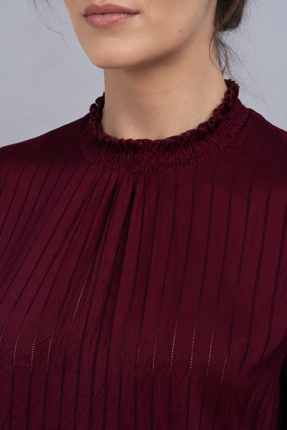 striped satin blouse