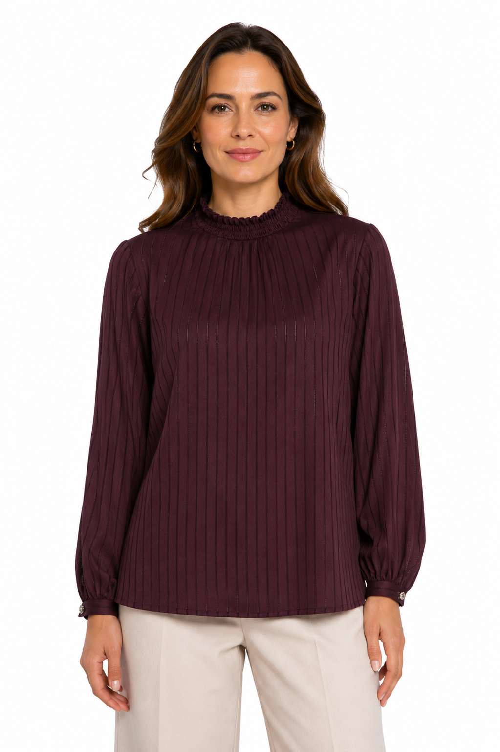 striped satin blouse