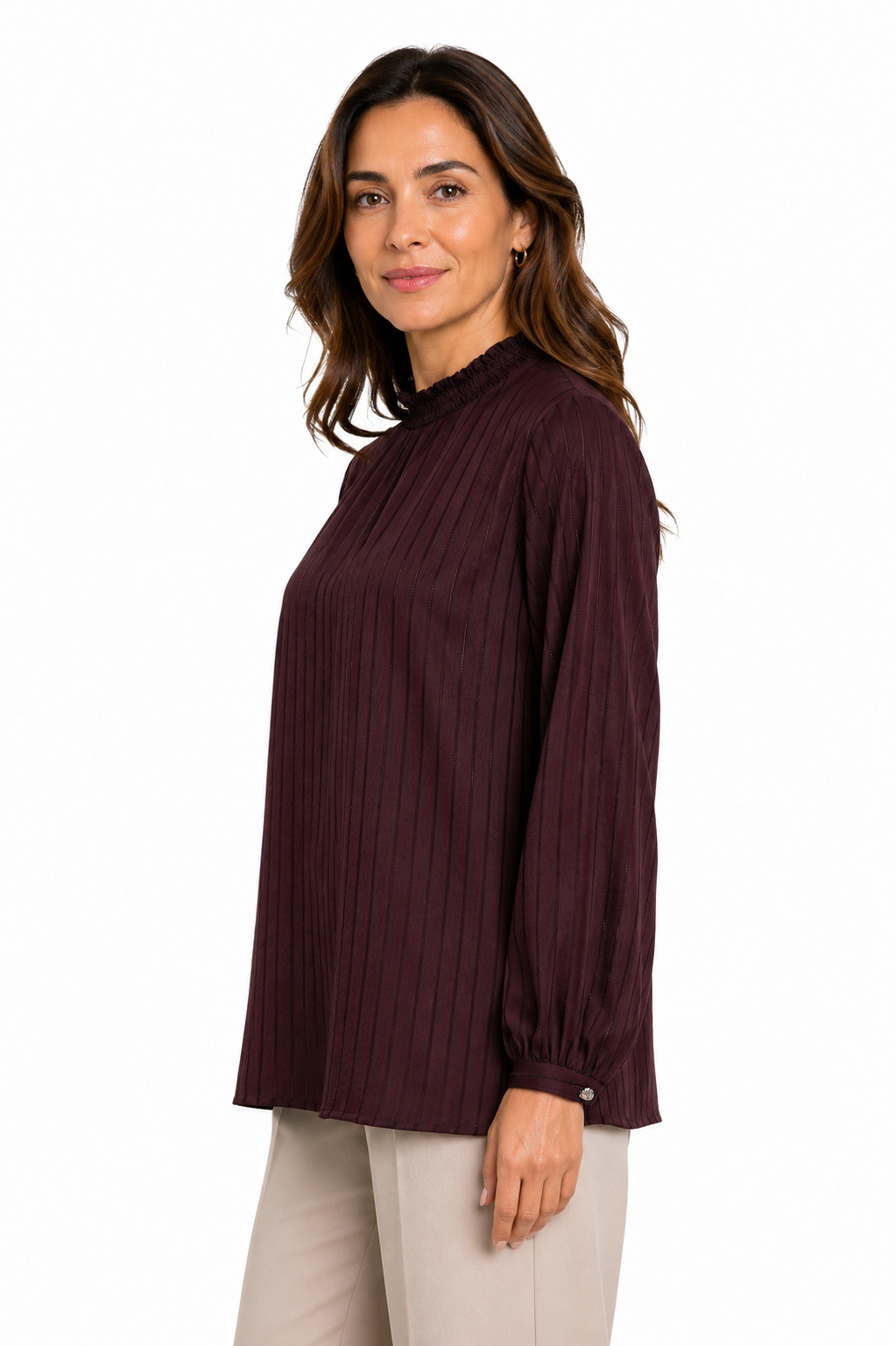 striped satin blouse